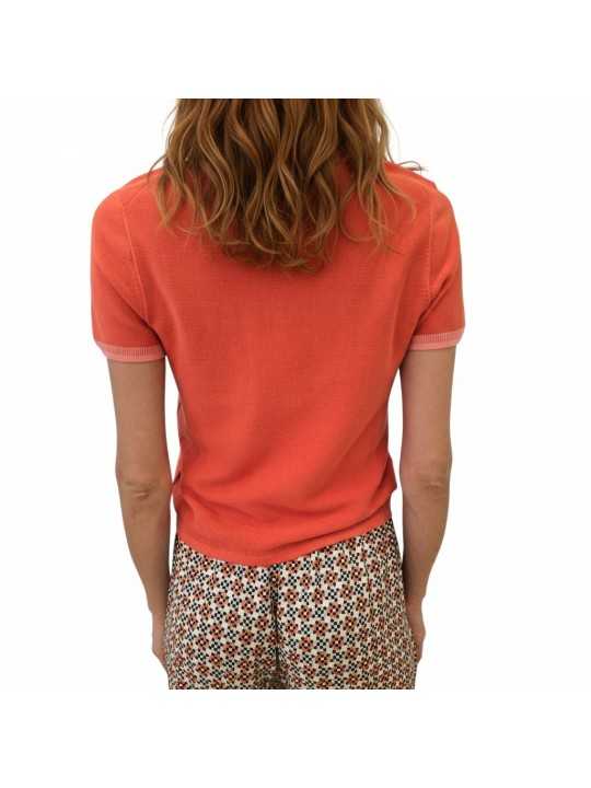 MAILLE MANCHES COURTES ORANGE BORD ROSE W2R 805N V31444 19 PAUL SMITH FEMME BOUTIQUE Strasbourg dos