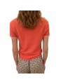MAILLE MANCHES COURTES ORANGE BORD ROSE W2R 805N V31444 19 PAUL SMITH FEMME BOUTIQUE Strasbourg dos