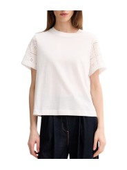 TSHIRT BLANC MANCHES COURTES BRODERIES W2R 430V V31440 02 PAUL SMITH FEMME boutique Strasbourg store face