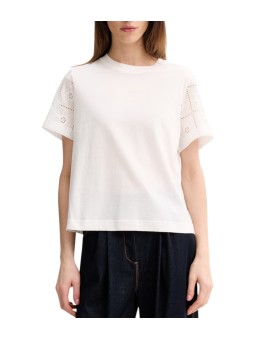 TSHIRT BLANC MANCHES COURTES BRODERIES W2R 430V V31440 02 PAUL SMITH FEMME boutique Strasbourg store face