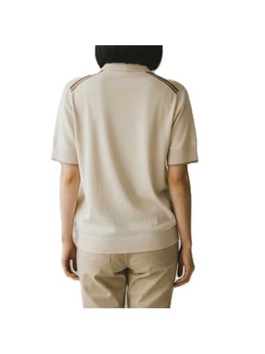 MAILLE MANCHES COURTES VANILLE COL MANCHES VERT W1R 689N V11235 04 PAUL SMITH FEmme boutique Strasbourg dos