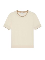 MAILLE MANCHES COURTES VANILLE COL MANCHES VERT W1R 689N V11235 04 PAUL SMITH FEmme boutique Strasbourg flat