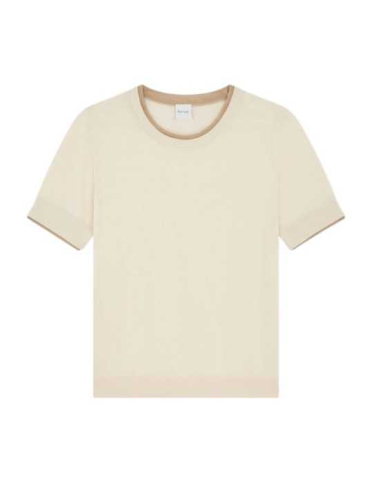 MAILLE MANCHES COURTES VANILLE COL MANCHES VERT W1R 689N V11235 04 PAUL SMITH FEmme boutique Strasbourg flat