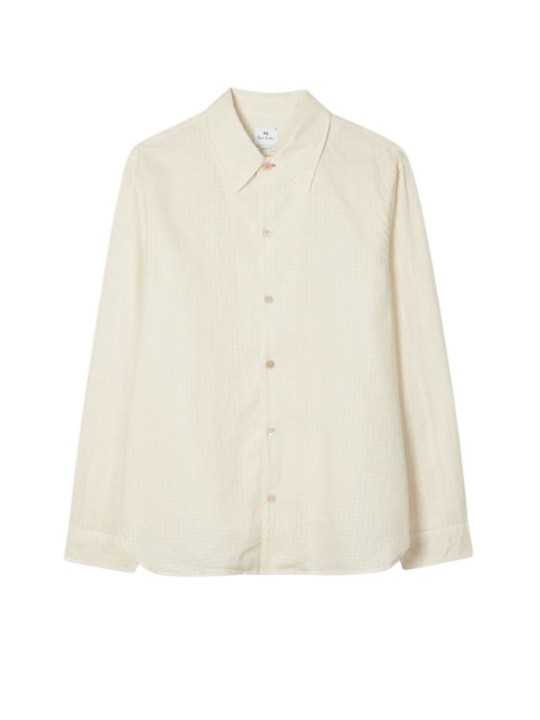 CHEMISE ECRUE QUADRILLEE RELIEF M2R 895Z V22646 04 PAUL SMITH HOMME shirt boutique Strasbourg flat