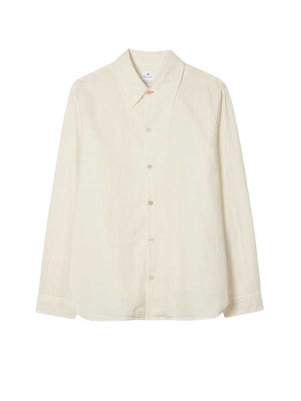CHEMISE ECRUE QUADRILLEE RELIEF M2R 895Z V22646 04 PAUL SMITH HOMME shirt boutique Strasbourg flat