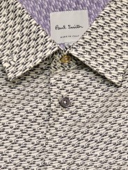 CHEMISE ECRU PRINT VOITURES CHAMEAUX NOIRS M1R 800P V03020 69 PAUL SMITH HOMME boutique Strasbourg col