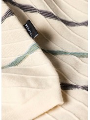 MAILLE MANCHES COURTES ECRU RAYE BLEU MAUVE M2R 823Z V22677 04 PAUL SMITH HOMME boutique Strasbourg détail