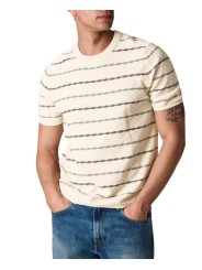 MAILLE MANCHES COURTES ECRU RAYE BLEU MAUVE M2R 823Z V22677 04 PAUL SMITH HOMME boutique Strasbourg profil