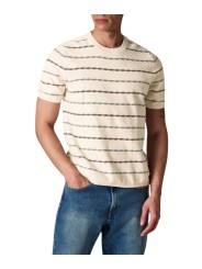 MAILLE MANCHES COURTES ECRU RAYE BLEU MAUVE M2R 823Z V22677 04 PAUL SMITH HOMME boutique Strasbourg face