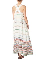 ROBE LONGUE BRETELLES ECRU RAYURES MULTI LIN LYOCELL W1R 717D V11231 92 PAUL SMIth femme boutique Strasbourg dos