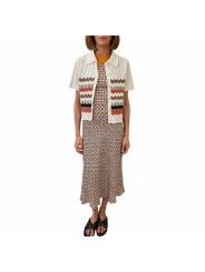 ROBE LONGUE MOSAIQUES BRETELLES VISCOSE VERT ORANGE W2R 721D V31436 18 PAUL SMITh femme boutique Strasbourg look