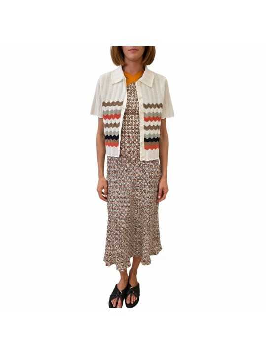 ROBE LONGUE MOSAIQUES BRETELLES VISCOSE VERT ORANGE W2R 721D V31436 18 PAUL SMITh femme boutique Strasbourg look