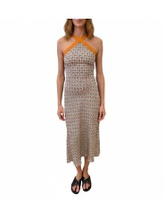 ROBE LONGUE MOSAIQUES BRETELLES VISCOSE VERT ORANGE W2R 721D V31436 18 PAUL SMITh femme boutique Strasbourg front