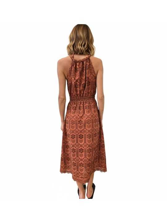 ROBE LONGUE CROCHET OCRE BRETELLES W2R 719D V31442 65 PAUL SMITH FEMME Strasbourg boutique dos
