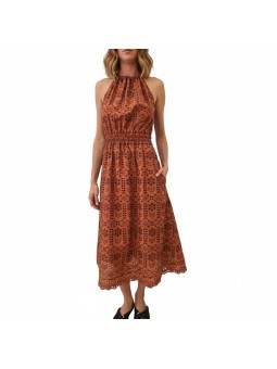 ROBE LONGUE CROCHET OCRE BRETELLES W2R 719D V31442 65 PAUL SMITH FEMME Strasbourg boutique face
