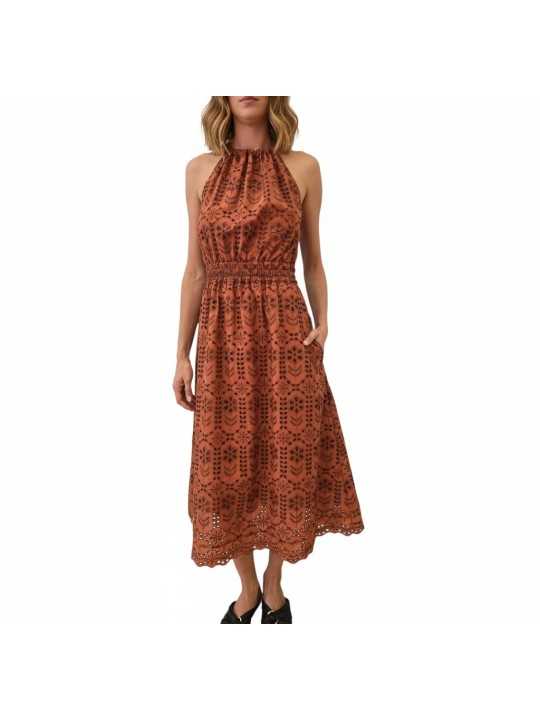 ROBE LONGUE CROCHET OCRE BRETELLES W2R 719D V31442 65 PAUL SMITH FEMME Strasbourg boutique face