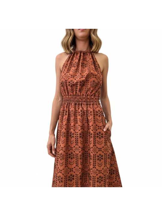 ROBE LONGUE CROCHET OCRE BRETELLES W2R 719D V31442 65 PAUL SMITH FEMME Strasbourg boutique détail