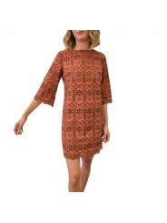ROBE COURTE CROCHET OCRE W2R 718D V31442 65 PAUL SMITH FEMME boutique Strasbourg détail