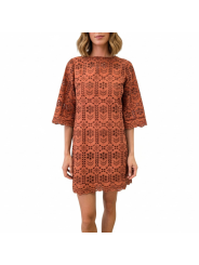 ROBE COURTE CROCHET OCRE W2R 718D V31442 65 PAUL SMITH FEMME boutique Strasbourg face