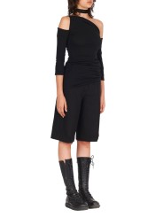 TOP ASYMETRIQUE NOIR JERSEY COTON DJ21S26 ISABEL BENENATO FEMME boutique Strasbourg look profil