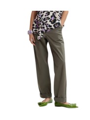 PANTALON TOILE SOUPLE TAILLE ELASTIQUE KAKI JARNE OM24 ESSENTIEL ANTWERP FEMME boutique Strasbourg look