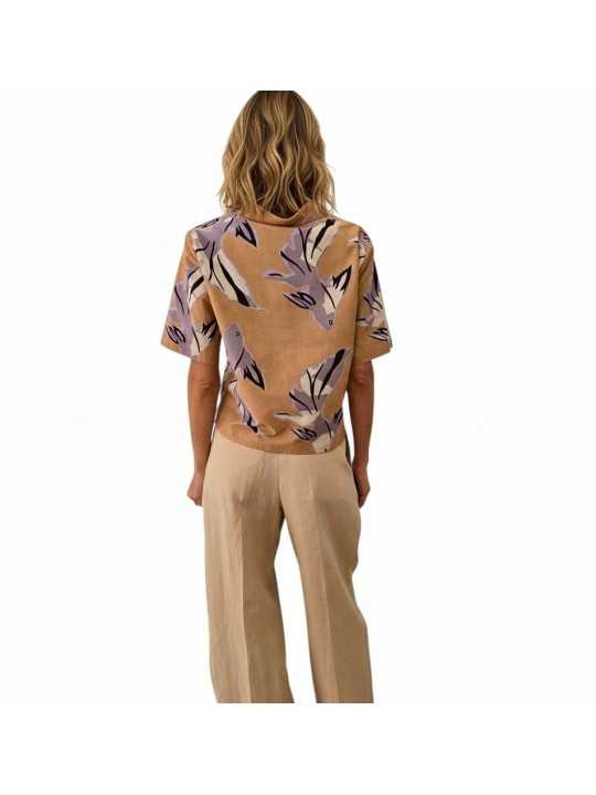 PANTALON LIN BEIGE LARGE W1R 395T V01427 07 PAUL SMITH FEMME Strasbourg boutique dos
