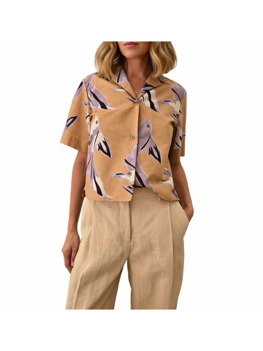 PANTALON LIN BEIGE LARGE W1R 395T V01427 07 PAUL SMITH FEMME strasbourg