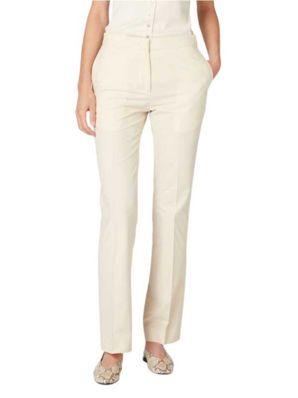 PANTALON DROIT VANILLE COTON LYOCEL W1R 387T V02994 02 PAUL SMITH FEMME face