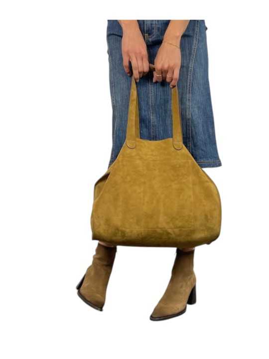 SAC SHOPPER SUEDE LICHEN IOOS boutique store shop Strasbourg France bag main