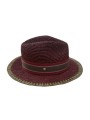 CHAPEAU RAPHIA FEDORA THYMAROISE BORDEAUX VERT AJUSTABLE 4454 CLARIS VIROT boutique Strasbourg shop profil