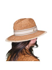 CHAPEAU RAPHIA FEDORA OFF WHITE NATUREL AJUSTABLE 4454 CLARIS VIROT hat