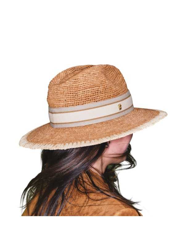 CHAPEAU RAPHIA FEDORA OFF WHITE NATUREL AJUSTABLE 4454 CLARIS VIROT hat