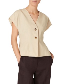 GILET TAILLEUR CEINTURE LIN BEIGE W1R 387M V01427 07 PAUL SMITH FEMME face
