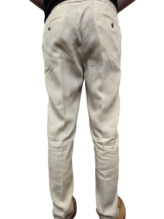 PANTALON LIN TAILLE ELASTIQUEE SABLE M1R 921T V01427 07 PAUL SMITH HOMME arrière