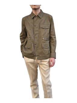 VESTE SAHARIENNE LIN TECH MULTIPOCHES KAKI M1R 912Z V03000 35 PAUL SMITH homme Strasbourg face