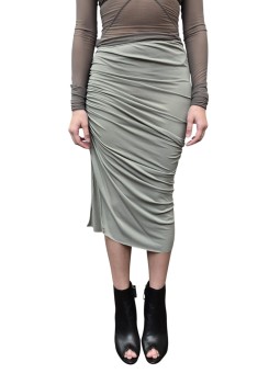 JUPE CREPE VISCOSE EDFU VERT JADE LI01F 7320 CVI 45 LILIES RICK OWENS FEMME face