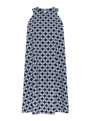 Robe Trapeze navy print chaines ciel RRD Roberto Ricci design Femme 26810 Lace 60 boutique Strasbourg flat