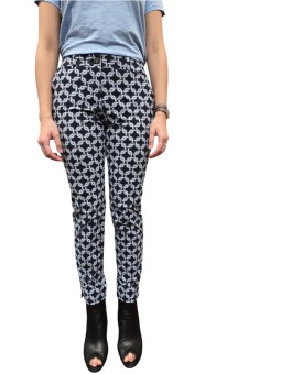 PANTALON NAVY PRINT CHAINES CIEL 26866 LACE CHINOWOM 60 RRD Roberto Ricci Design FEMME Strasbourg boutique face