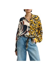 Chemise viscose arty choco noir léopard jaune Jodoca J2YO Essentiel Antwerp femme boutique Strasbourg face