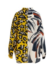 Chemise viscose arty choco noir léopard jaune Jodoca J2YO Essentiel Antwerp femme boutique Strasbourg flat back