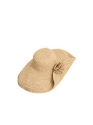CHAPEAU HERA GRAND FORMAT RABATU COTE FLEUR NATUREL IBELIV FEMME hat Strasbourg concept store boutique vue