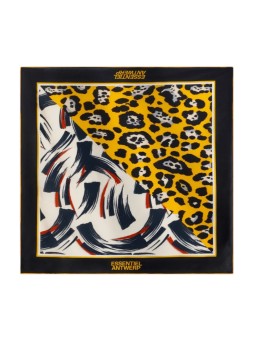 CARRE VISCOSE ARTY CHOCO NOIR LEOPARD JAUNE JERBA J2YO ESSENTIEL ANTWERP FEMME boutique Strasbourg Flat