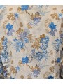 CHEMISE PRINT CORAUX SABLE BLEU CAMEL COTON STRETCH U4001 C5613 54 UNGARO HOMME Strasbourg boutique shop store zoom