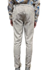 PANTALON TAILLE ELASTIQUE LIN COTON STRETCH LIENS GREIGE U7002WA P5031 18 UNGARO homme Strasbourg boutique shop dos