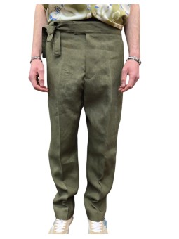 PANTALON LIN CEINTURE COTE KAKI M1R 922Z V01427 35 PAUL SMITH HOMME boutique store Strasbourg face
