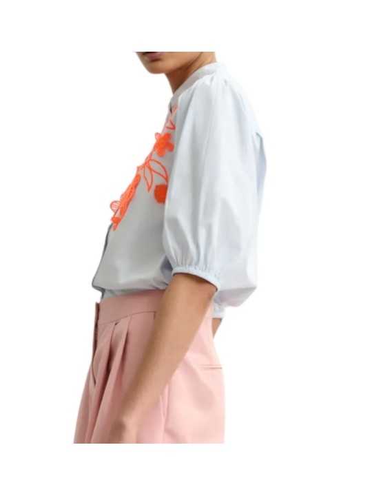 CHEMISETTE CIEL FLEURS BRODEES 3D ORANGE JORJA J3LV ESSENTIEL ANTWERP FEMME boutique Strasbourg profil