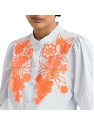 CHEMISETTE CIEL FLEURS BRODEES 3D ORANGE JORJA J3LV ESSENTIEL ANTWERP FEMME boutique Strasbourg détail