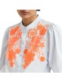 CHEMISETTE CIEL FLEURS BRODEES 3D ORANGE JORJA J3LV ESSENTIEL ANTWERP FEMME boutique Strasbourg détail