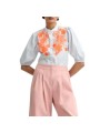 CHEMISETTE CIEL FLEURS BRODEES 3D ORANGE JORJA J3LV ESSENTIEL ANTWERP FEMME boutique Strasbourg look