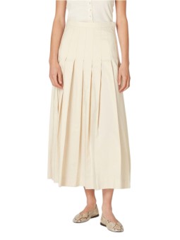 Jupe taille ajustée plissée vanille coton lyocel Paul Smith Femme W1R 309S V02994 02 boutique Strasbourg skirt shop face